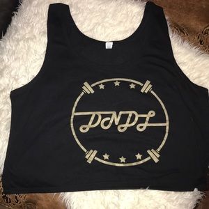 Doughnuts and deadlifts cropped black shirt